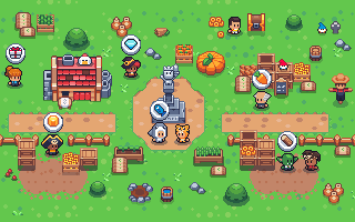 Pumpkin Plaza town area — complete NPC deliveries in 我的农民 Web3 game